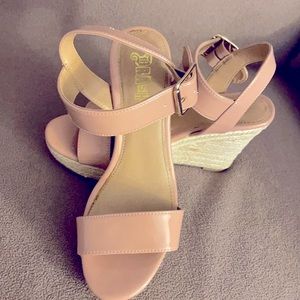 Nude Wedge Sandals